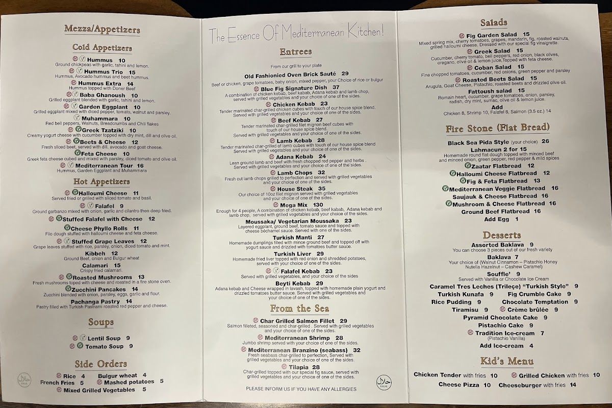 Menu - Blue Fig Garden photo 1